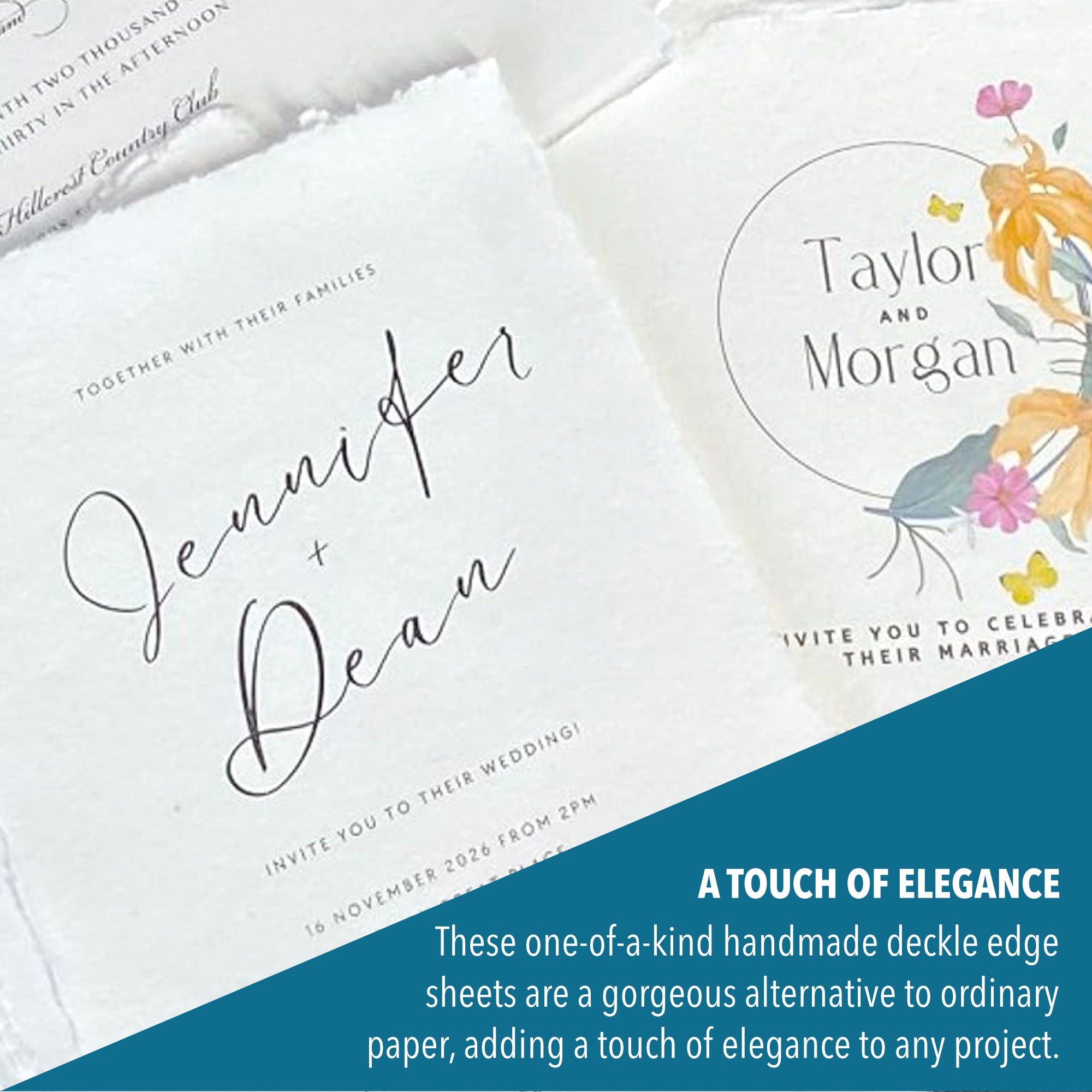 Wanderings Handmade White Deckle Edge Paper adds a touch of elegance to any project