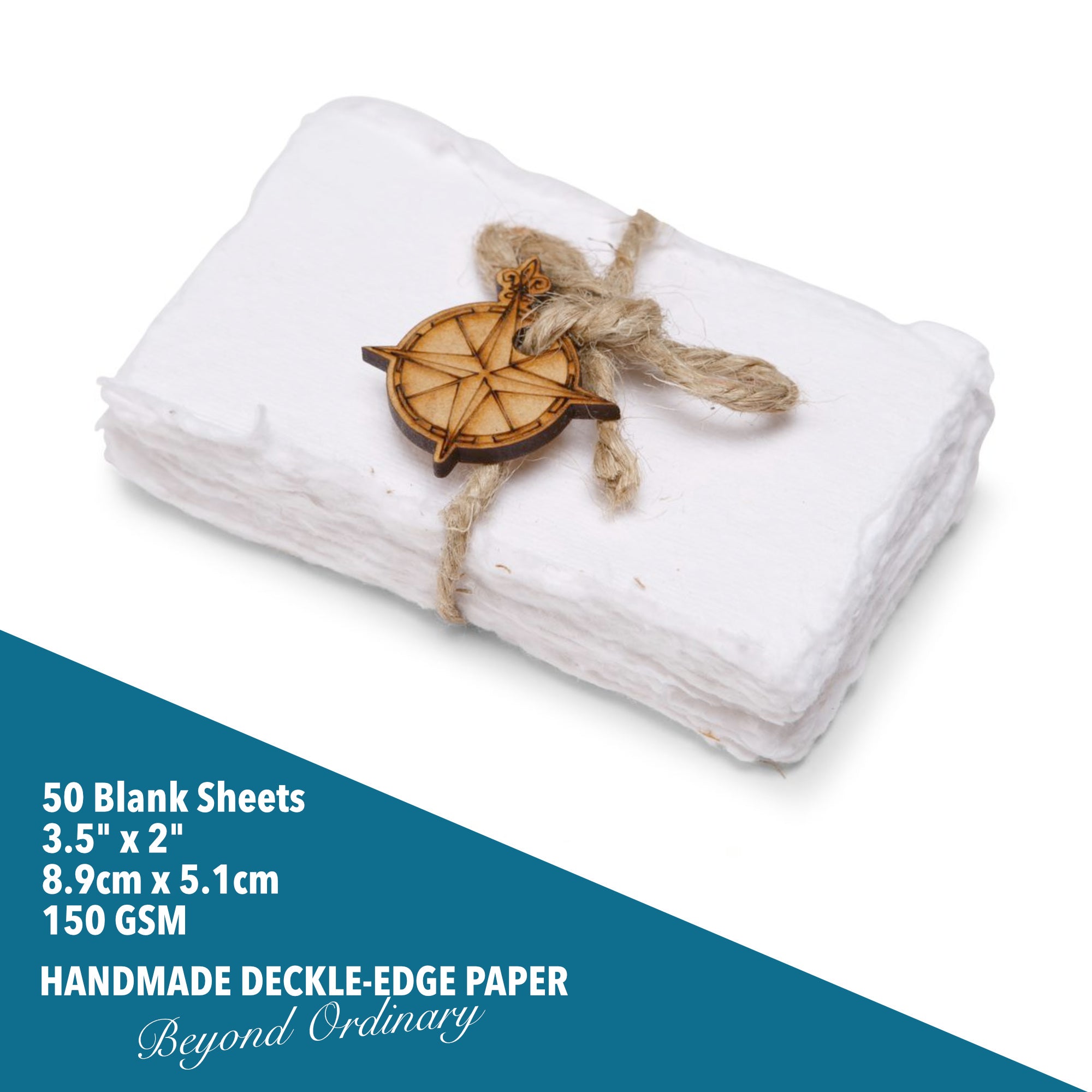 Wanderings Handmade White Deckle Edge Paper