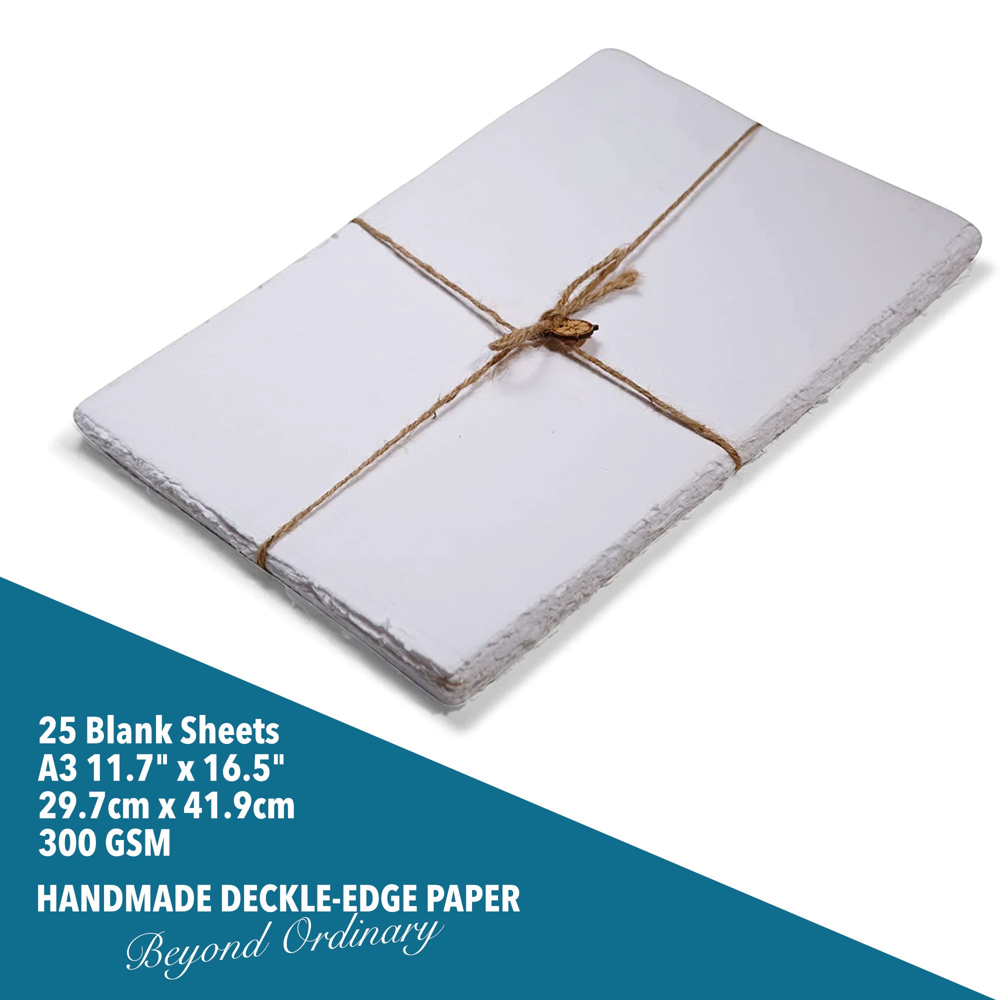 Wanderings Handmade White Deckle Edge Paper