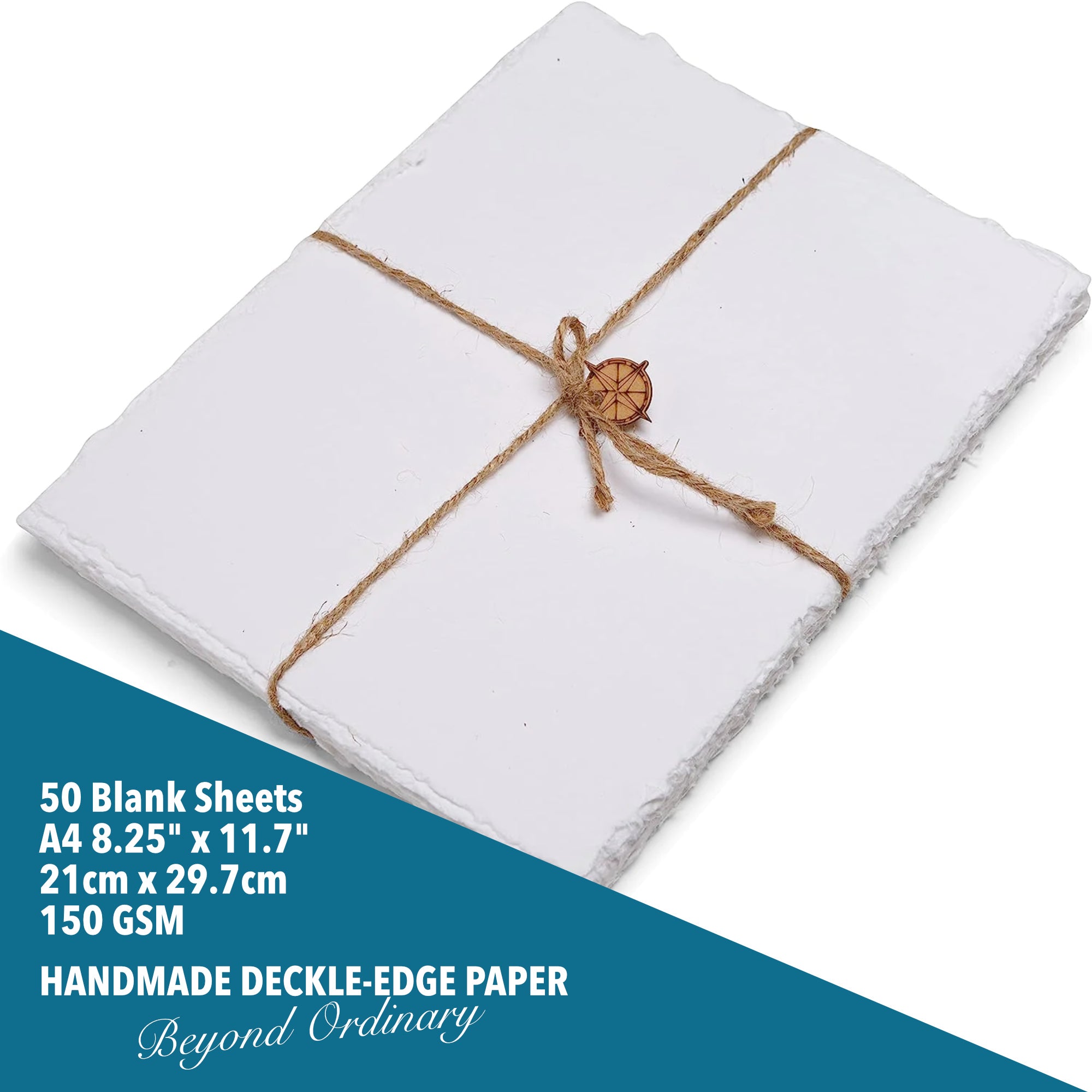 Wanderings Handmade White Deckle Edge Paper