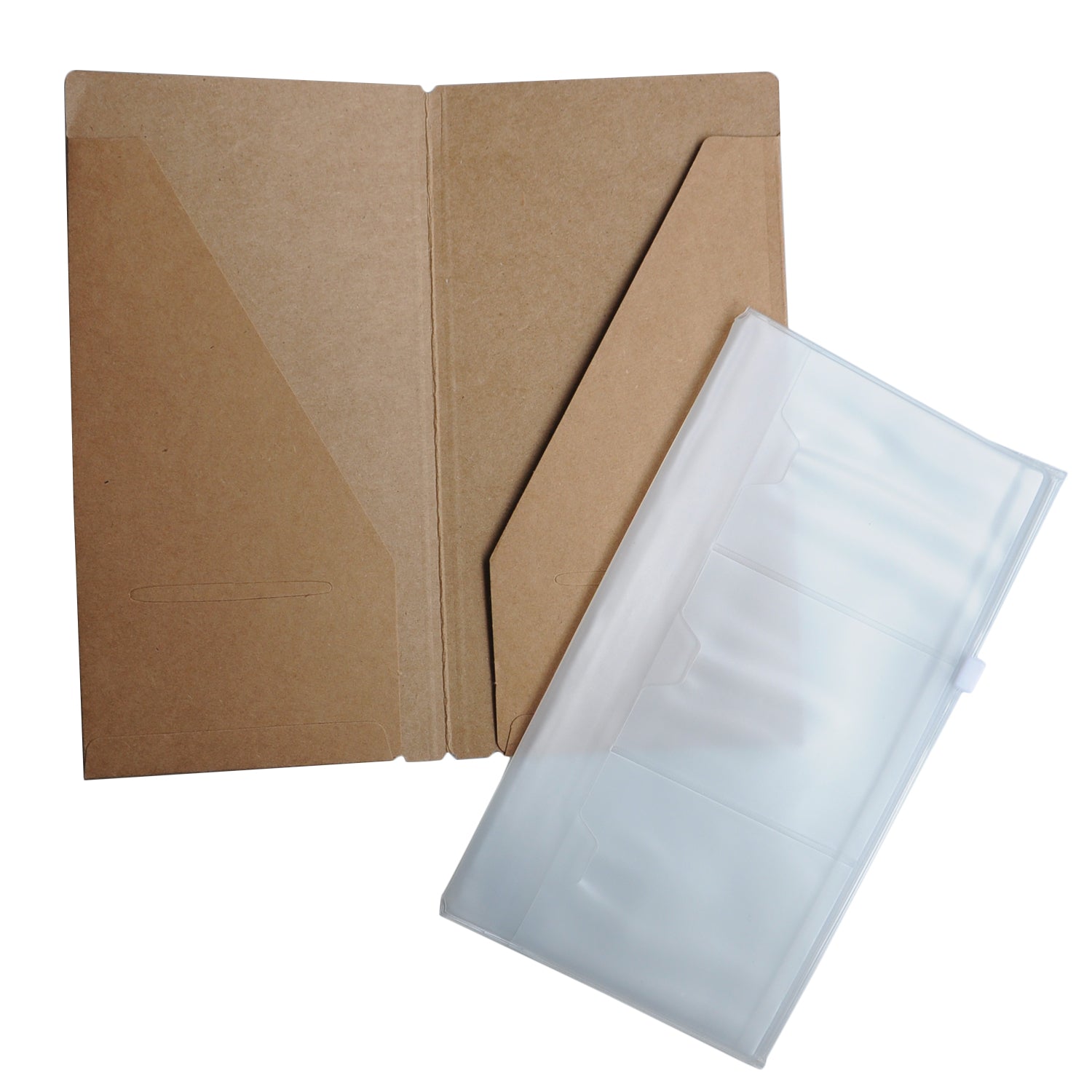 Zipper Case and Kraft Card Holder 2-Pack Accessories for Refillable Travel Journals - Standard Size | 8.25 x 4.25 Inch (21 x 11cm) - Wanderings