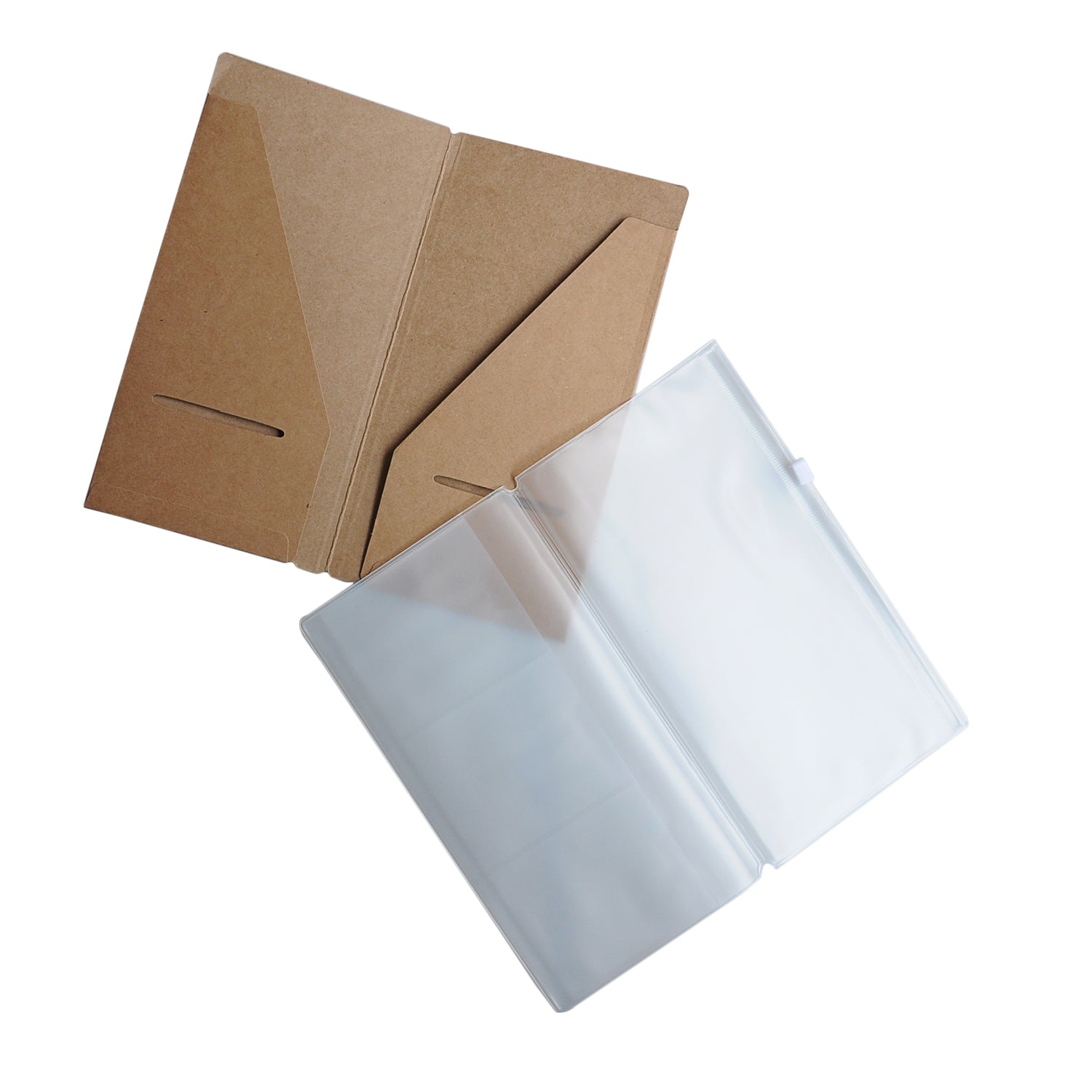 Zipper Case and Kraft Card Holder 2-Pack Accessories for Refillable Travel Journals - Pocket/Passport Size | 5 x 3.5 Inches (12.5 x 9 cm) B7 - Wanderings