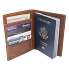 Leather Passport Holder Travel Wallet - RFID Blocking Genuine Leather Travel Wallet for Men and Women - Wanderings