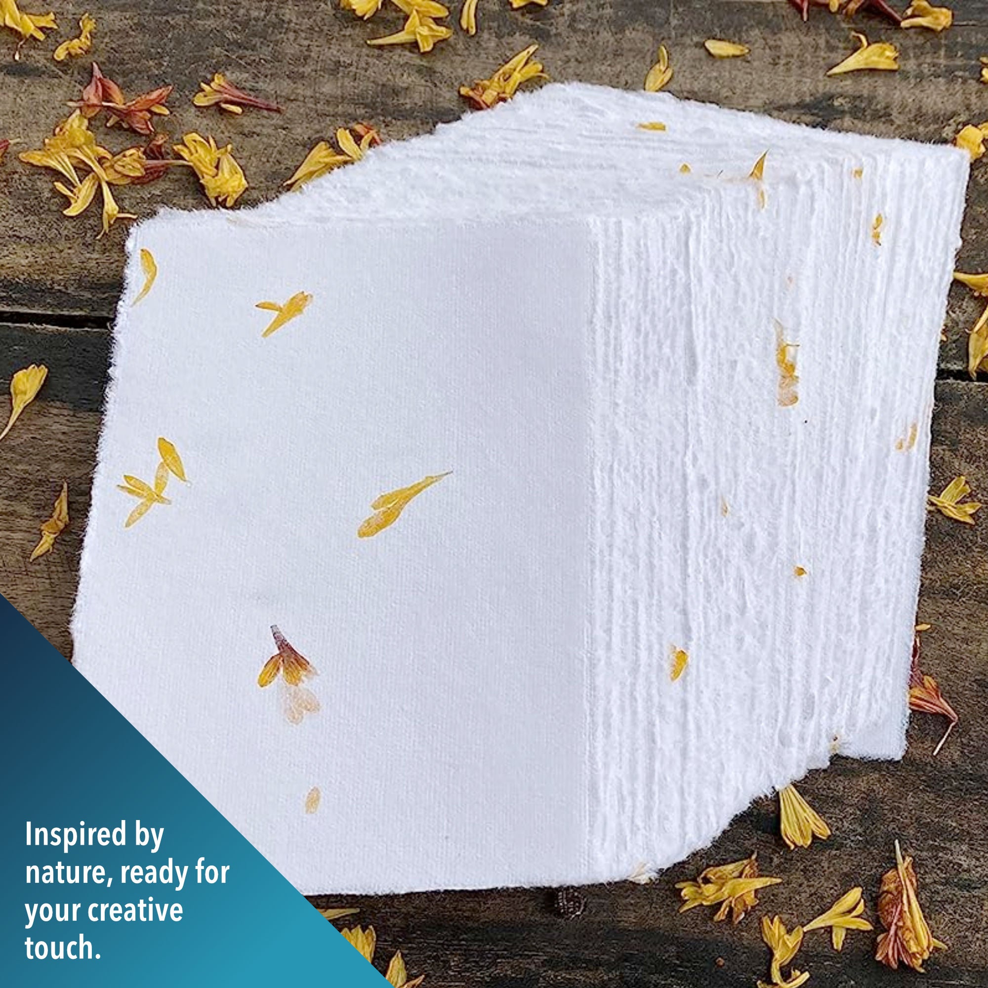 Wanderings Handmade White Deckle Edge Blank Paper Cards - only 3.5x2” -  Pack of 50 - Watercolor Mixed Media - Ideal for Arts & Crafts, Gift Tags