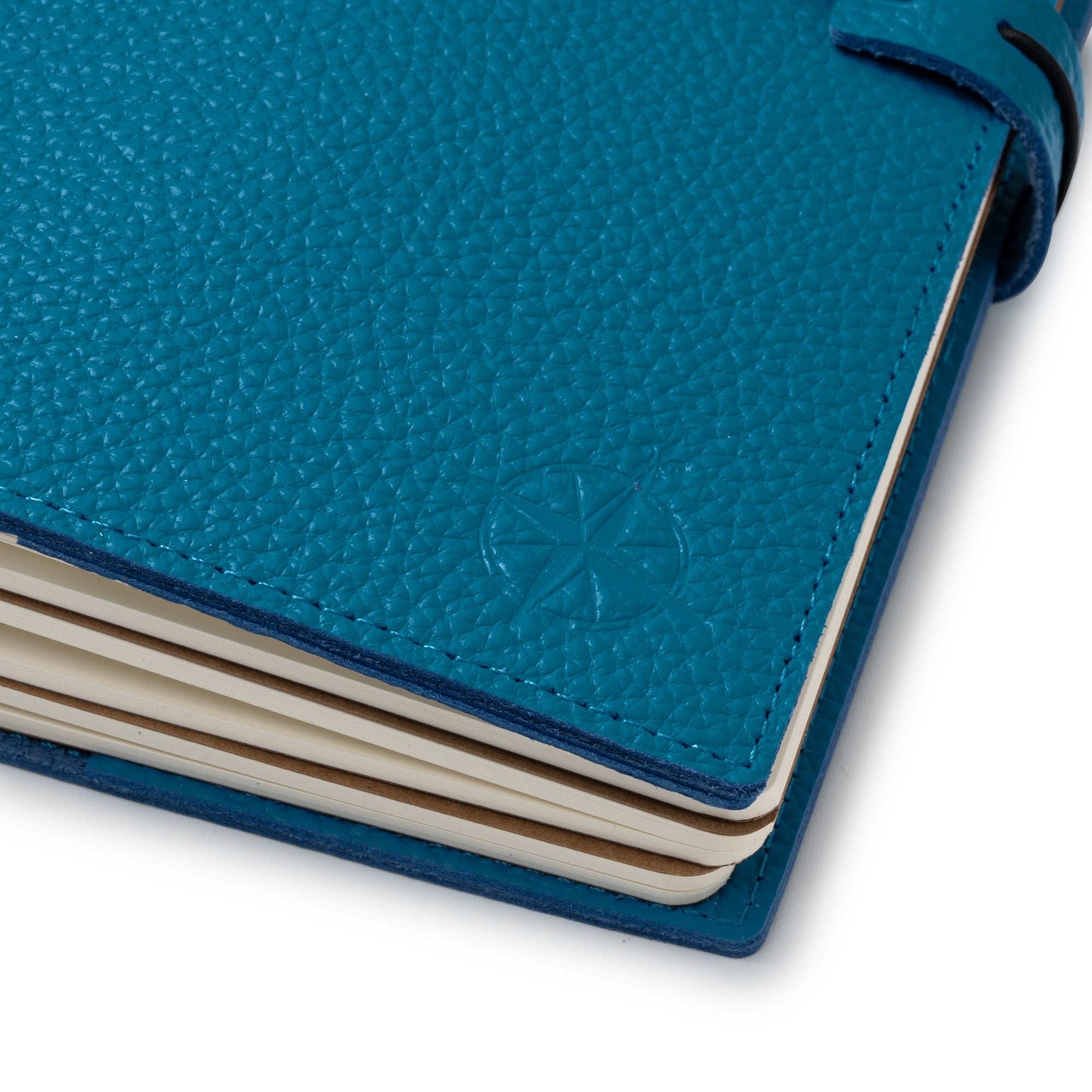 A5 Refillable Leather Travelers Notebook with Pockets – Blue, 6