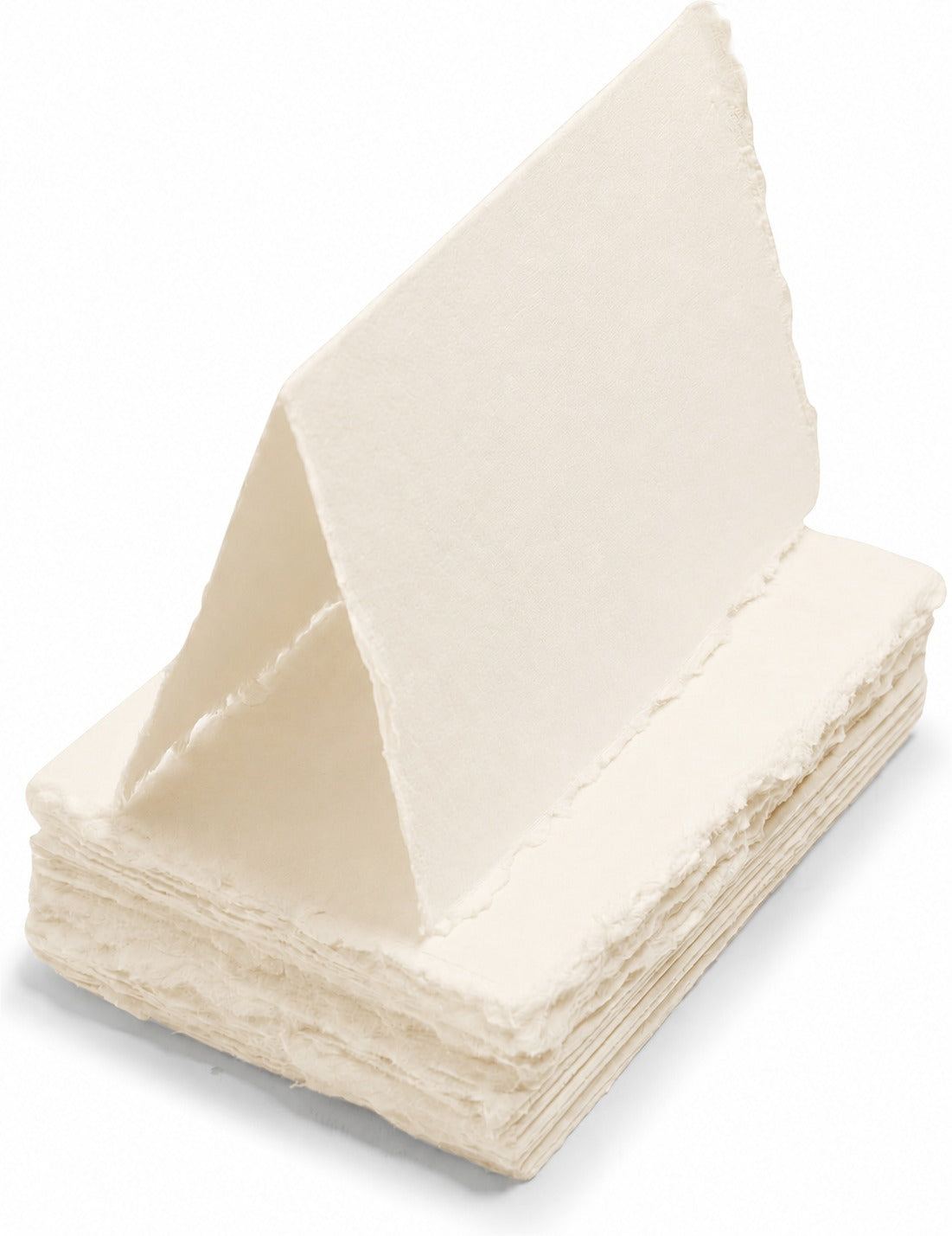 Handmade Ivory Deckle Edge Paper – Tent Cards