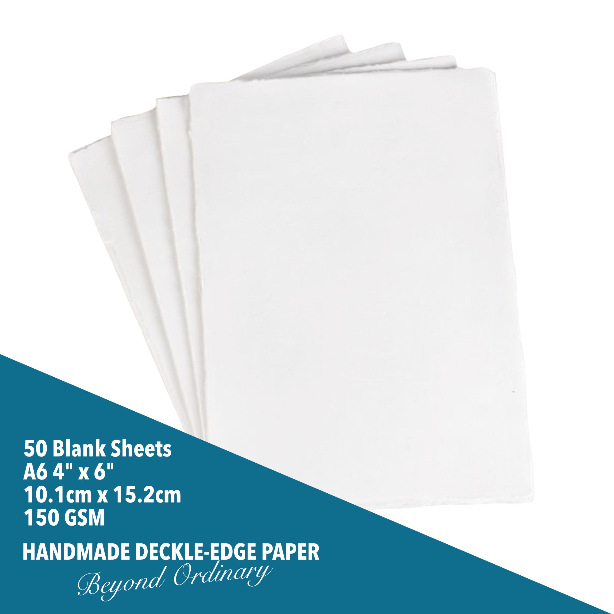Handmade White Watercolor Deckle Edge Paper - 300 GSM - 15 Pack – Wanderings