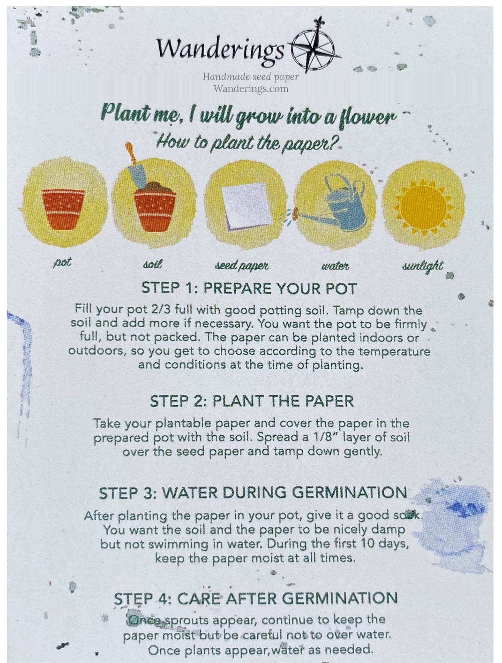 plant seed paper instructions Plantable Flower Seed Paper – Handmade, 250 GSM, 6 Sizes